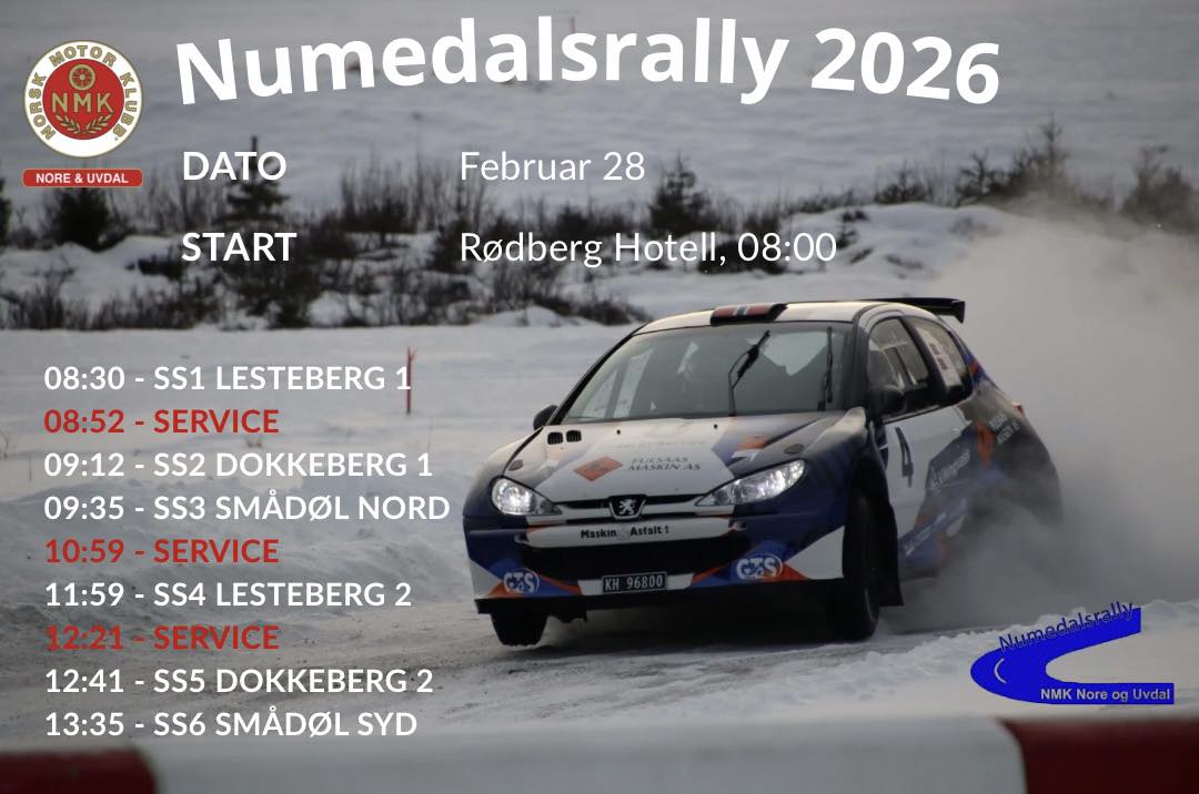 Artikkelbilde til artikkelen Numedalsrally 2026